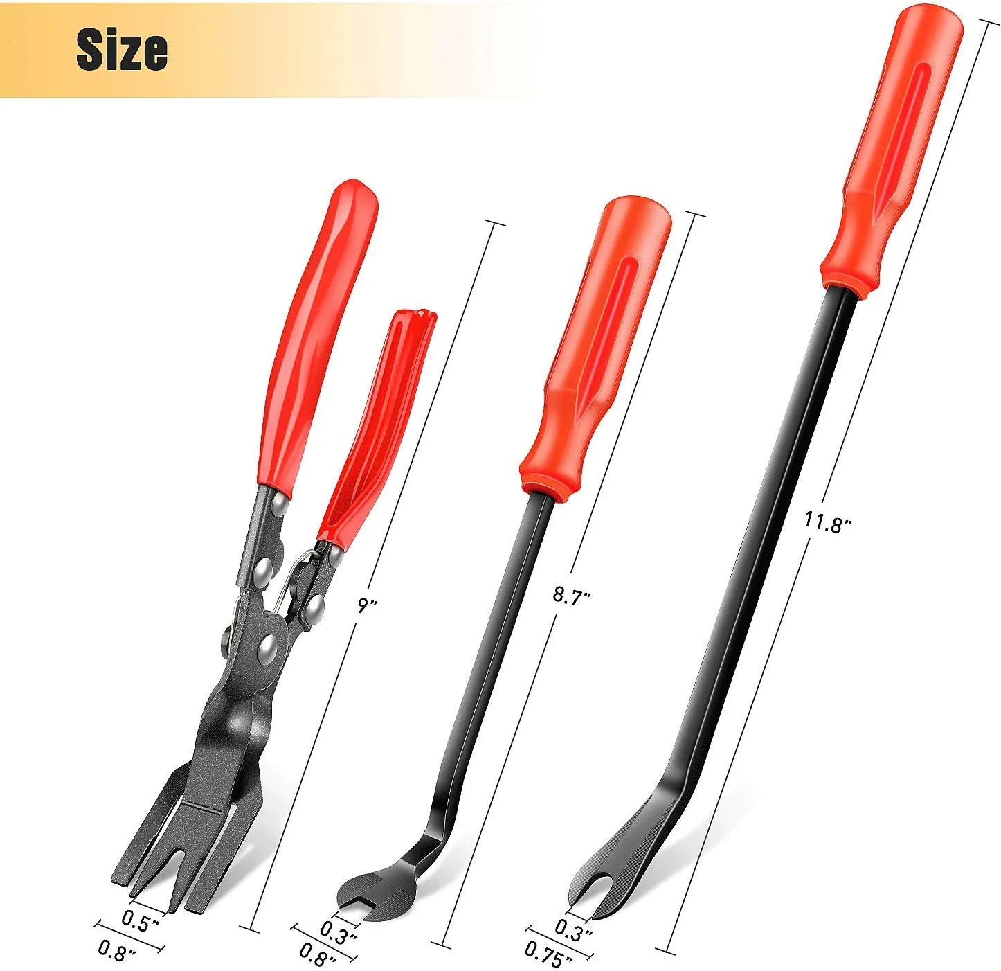 GOOACC 3 Pcs Clip Pliers Set & Fastener Remover - Auto Upholstery Combo Repair Kit with Storage Bag for Car Car Panel Dashboard