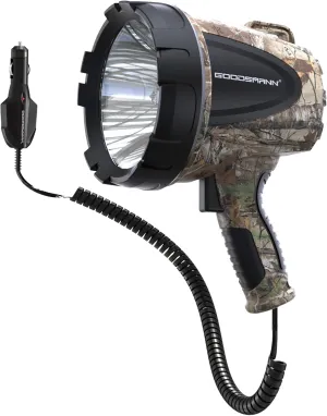 GOODSMANN 1500 Lumen Spotlight Halogen Water Resist Flashlight with 12V DC Car Charger Searchlight for Camping Boating Fishing Hunting Hiking Patrolling and Road Trips