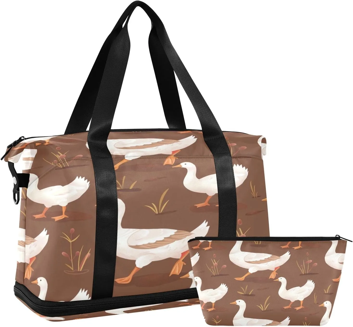 Gooses and Grass Travel Duffel Bag Gym Tote Bag for Sports Waterproof Carry On Weekender Bag with Compartment