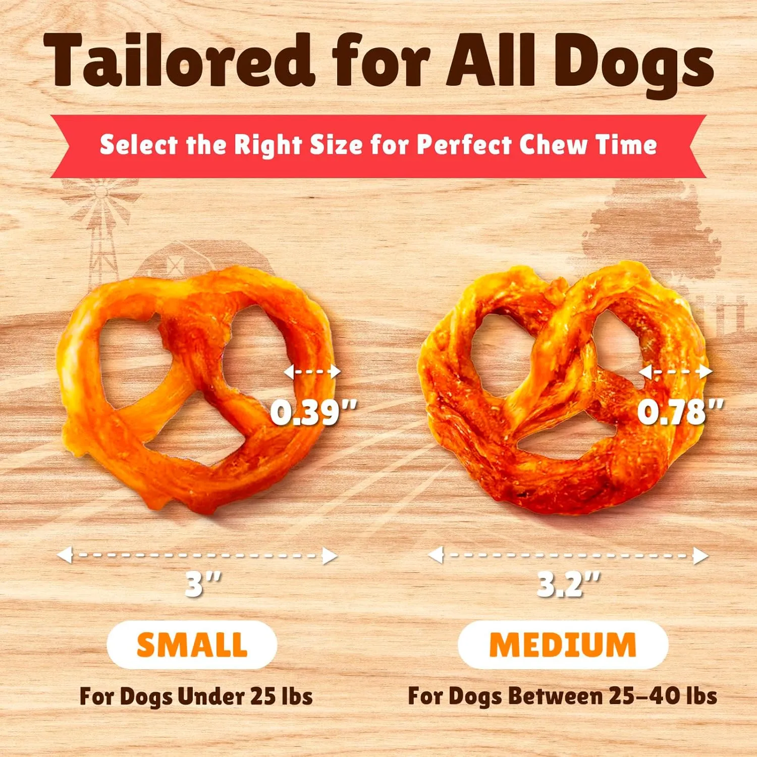 Gootoe Turkey Tendon Dog Treats, Turkey Tendon Pretzel (S) 6 Units/Pack, 100% USA-Sourced, Natural Snack, Premium Training Chews, Hypoallergenic, Reseal Value Bags, Size for Small Dogs
