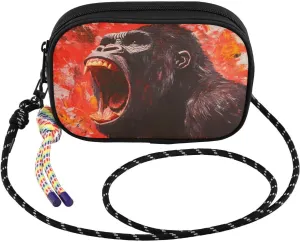 Gorilla Red Roar Crossbody Bags for Women Cell Phone Purses Women's Shoulder Handbag Wallet Purse with Rope Pendant