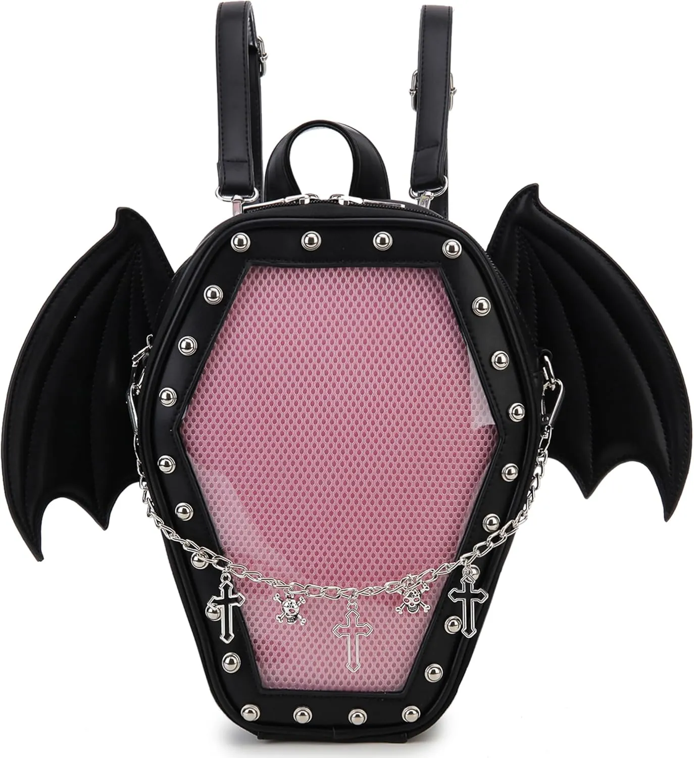 Gothic Coffin Shape Fashion Purses and Handbags for Women Halloween Shoulder Bag Backpack