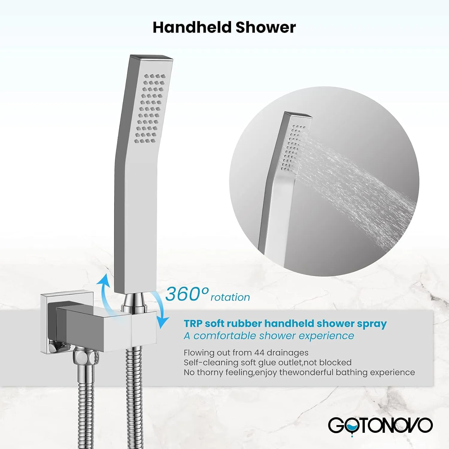 gotonovo 12 inch Bathroom Luxury 3-Function Shower Faucet Set Wall Mounted Rainfall Shower System with Tub Spout Polished Chrome Rough-in Valve Body and Trim Included with Rotating Tub Spout