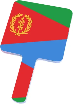 GOYMFKM Handheld Mirrors with Africa Eritrea Flag National Emblem - Hand Held Makeup Mirror with Handle, Square Portable Travel Beauty Mirror White 9×16Cm