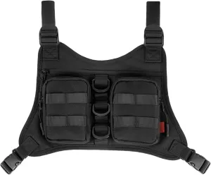 GraceTune Sports Chest Bag Tactical Inspired Utility Chest Pack Adjustable EDC Chest Vest for Running, Hiking, Workouts, Cycling