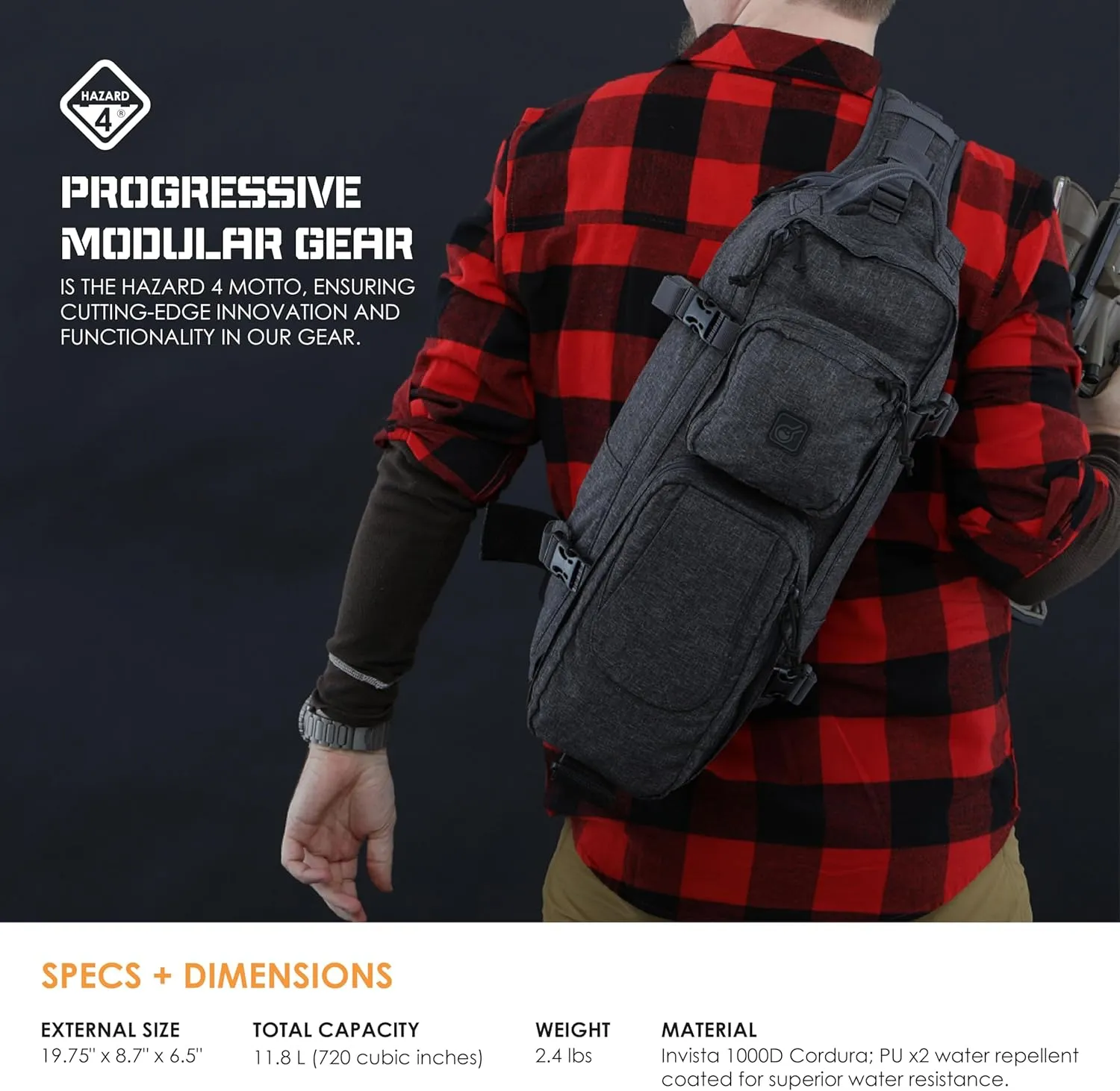 Grayman(TM) Plan-B Light Go-Bag Sling Pack by Hazard 4(R) - Gray , Large