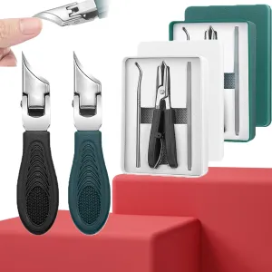 Green Eagle Beak Nail Clippers, Eagle Beak Beveled Nail Clippers, Wide Jaw Opening Anti-Splash Slanted Nail Clipper, for Thick Nails Seniors & Ingrown Care Three Sets (Black Green)