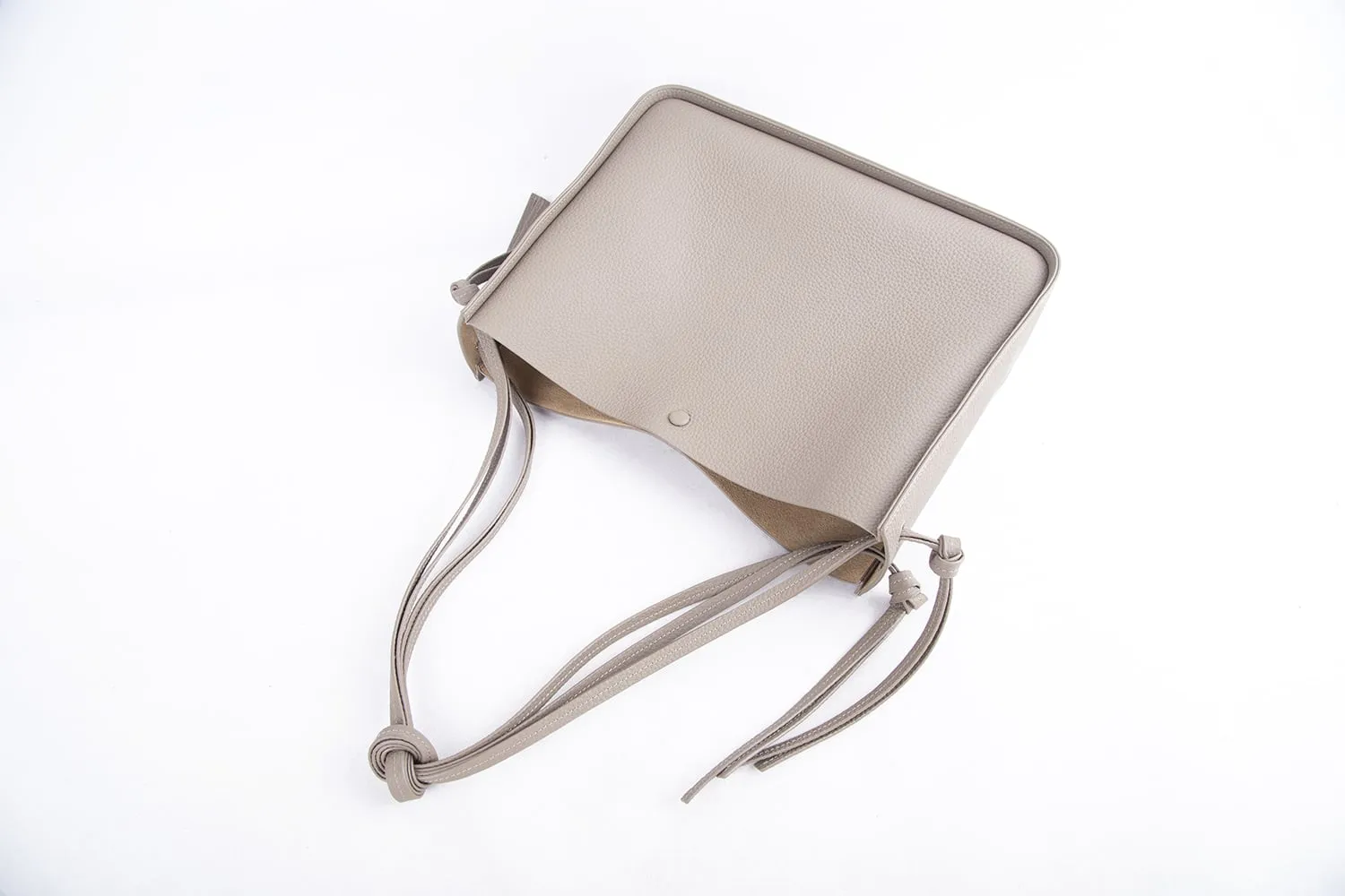 Grey Top Grain Cow Leather One-shoulder Tote Bag | Handbag | Shoulder Bag