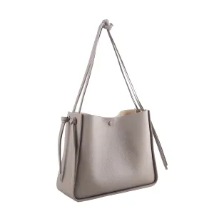 Grey Top Grain Cow Leather One-shoulder Tote Bag | Handbag | Shoulder Bag