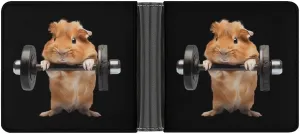 Guinea Piggy Weight Lifting Funny Men's Slim Bifold Wallet with Multiple Card Slots Front Pocket Purse