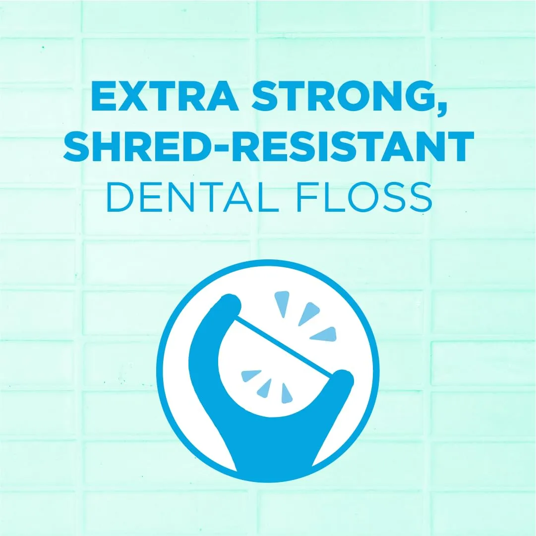 GUM Advanced Care Floss Picks - Dental Flossers for Adults with Vitamin E and Fluoride - Extra Strong Shred-Resistant Dental Floss, Easy Grip Handle, Fresh Mint Flavor, 150 Count (Pack of 4)