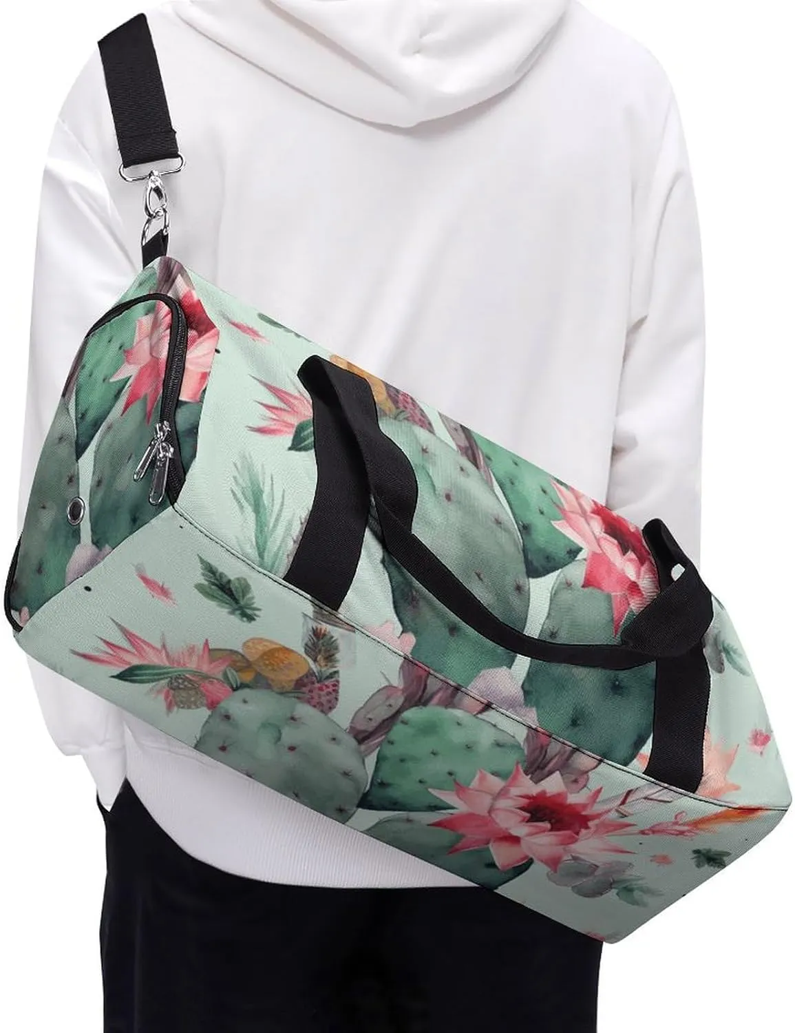 Gym Bag Cactus Arrow Pattern Duffel Bag for Men Women Overnight Bag with Shoe Compartment Workout Bags