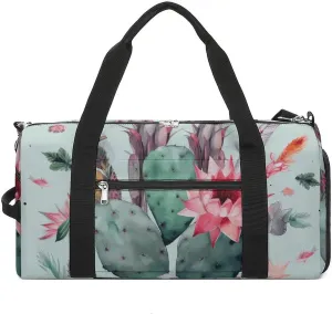 Gym Bag Cactus Arrow Pattern Duffel Bag for Men Women Overnight Bag with Shoe Compartment Workout Bags