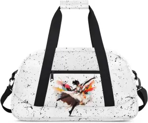 Gym Bag for Kids Girls, Black Girls Dance Small Duffel Bag with Padded Handles Carry On Weekend Travel Bag for School Practice Ball Games, Option 14