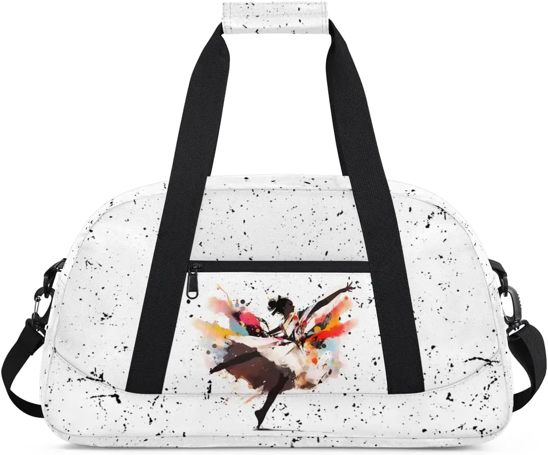 Gym Bag for Kids Girls, Black Girls Dance Small Duffel Bag with Padded Handles Carry On Weekend Travel Bag for School Practice Ball Games, Option 14