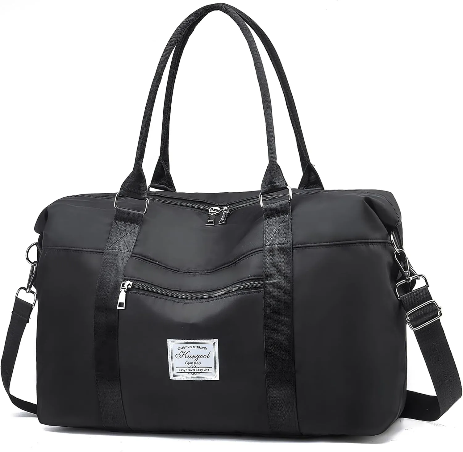 Gym Bag with Wet Pocket, Foldable Travel Duffle Bag Carry On Weekender Bags for Women, Waterproof Overnight Bag for Travel, Gym, Yoga