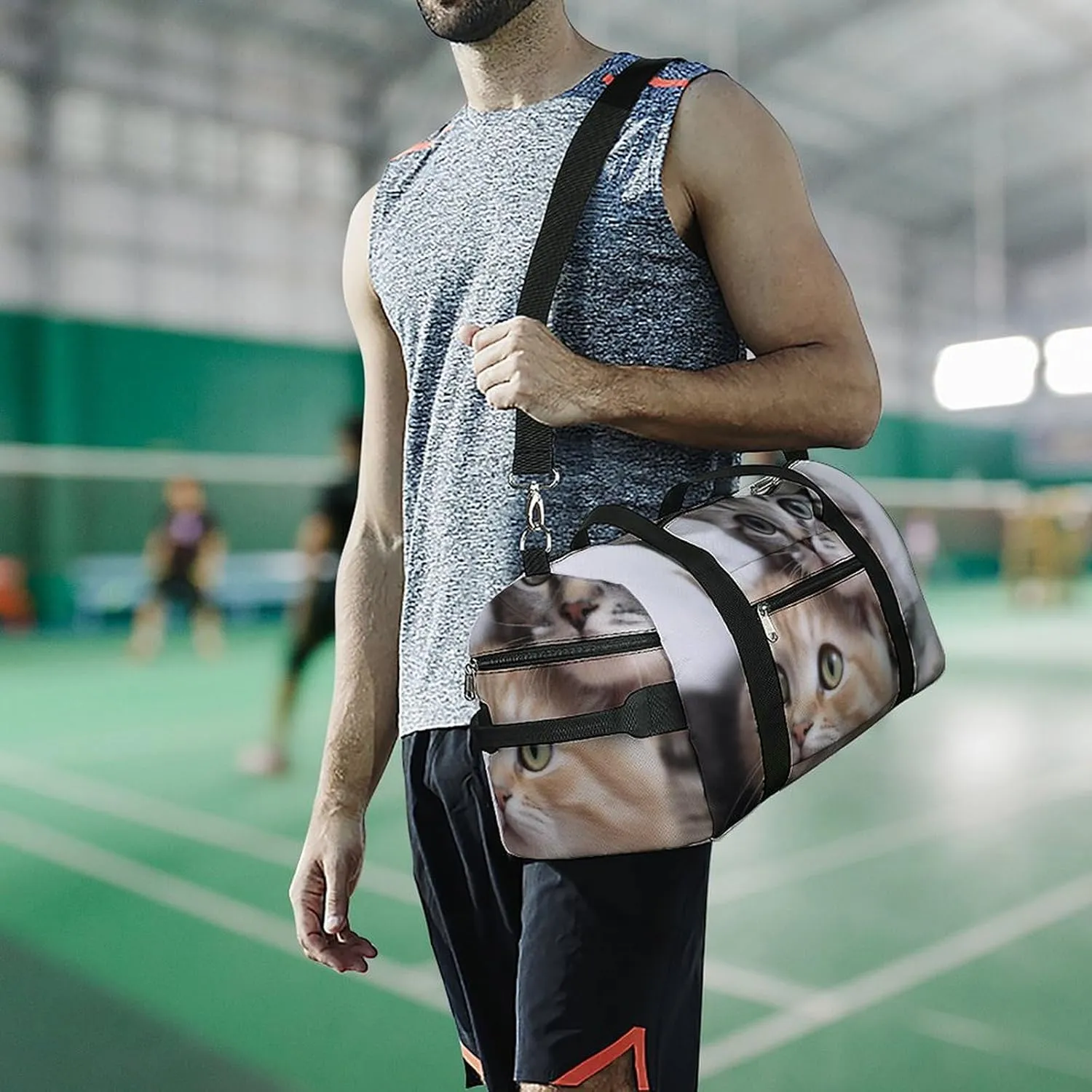 Gym Bags for Men Women Cats Duffle Bag Travel Overnight Bag with Shoe Compartment Tote Bags
