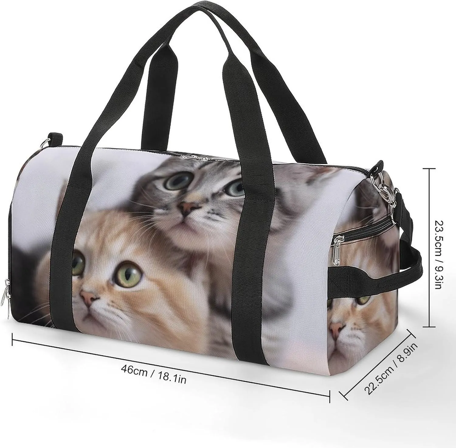Gym Bags for Men Women Cats Duffle Bag Travel Overnight Bag with Shoe Compartment Tote Bags