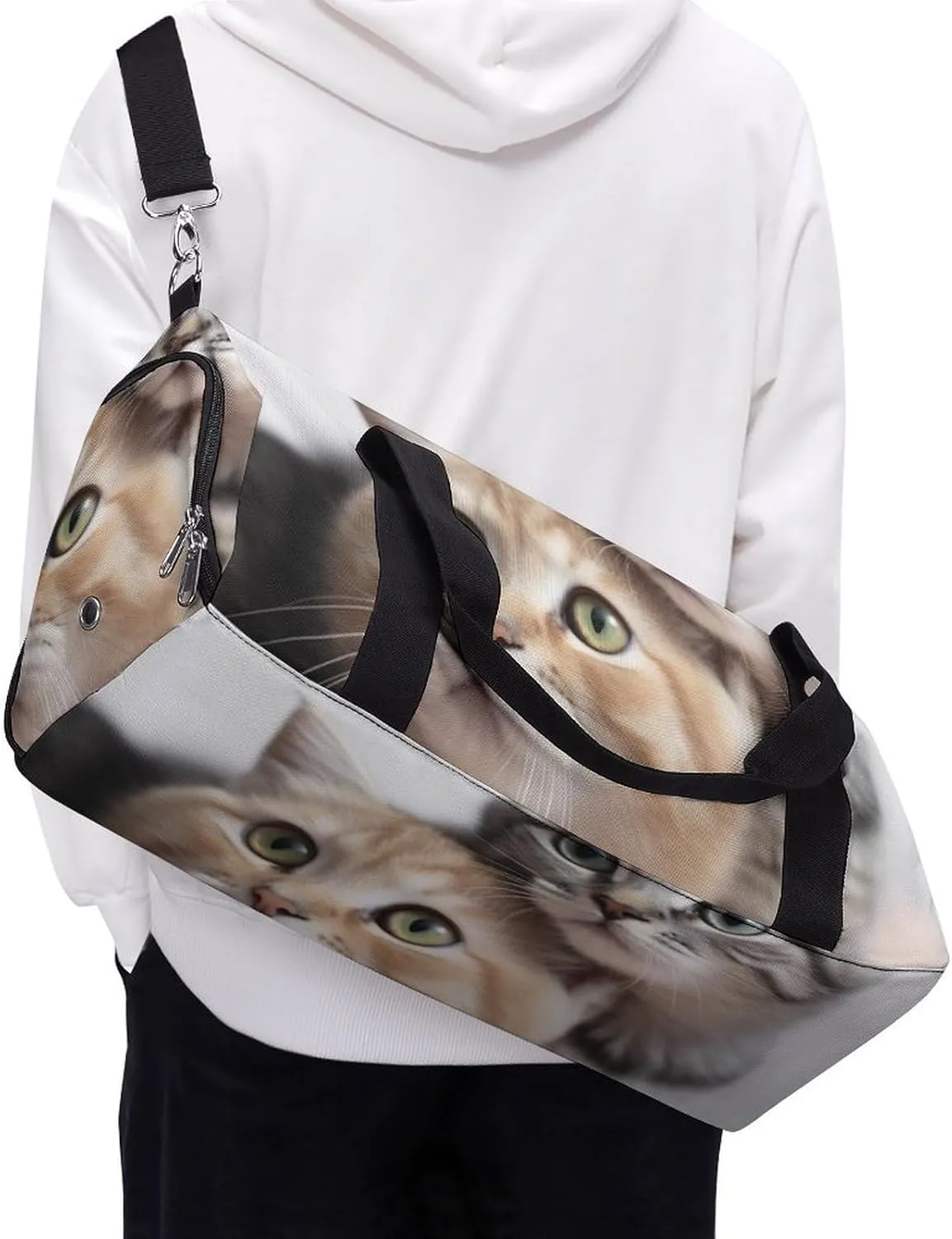 Gym Bags for Men Women Cats Duffle Bag Travel Overnight Bag with Shoe Compartment Tote Bags