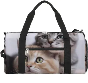 Gym Bags for Men Women Cats Duffle Bag Travel Overnight Bag with Shoe Compartment Tote Bags