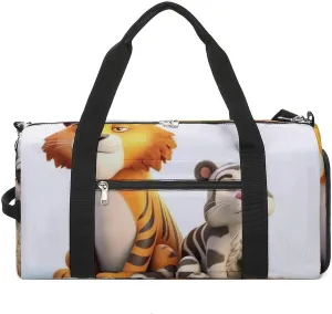 Gym Bags for Men Women Cute Little Animals Duffle Bag Travel Overnight Bag with Shoe Compartment Tote Bags