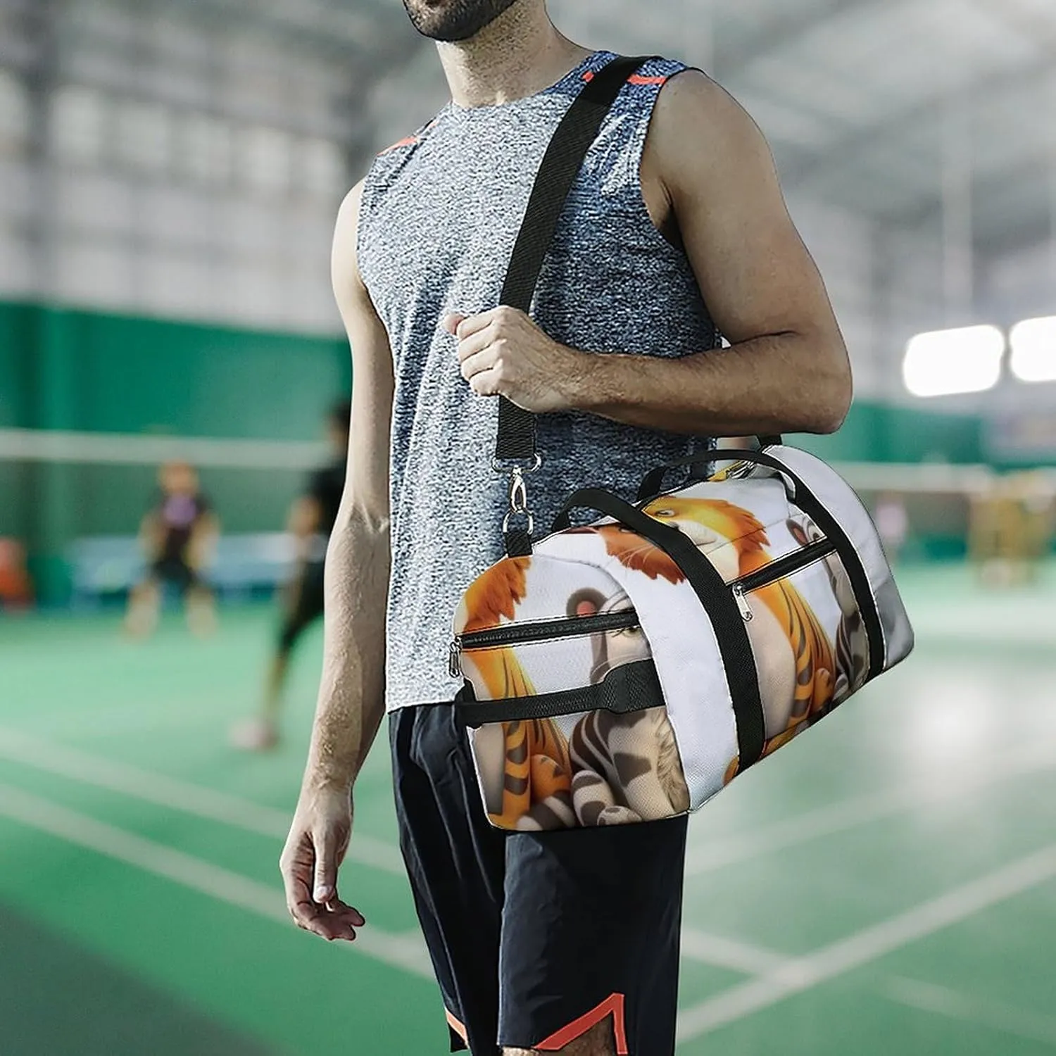 Gym Bags for Men Women Cute Little Animals Duffle Bag Travel Overnight Bag with Shoe Compartment Tote Bags