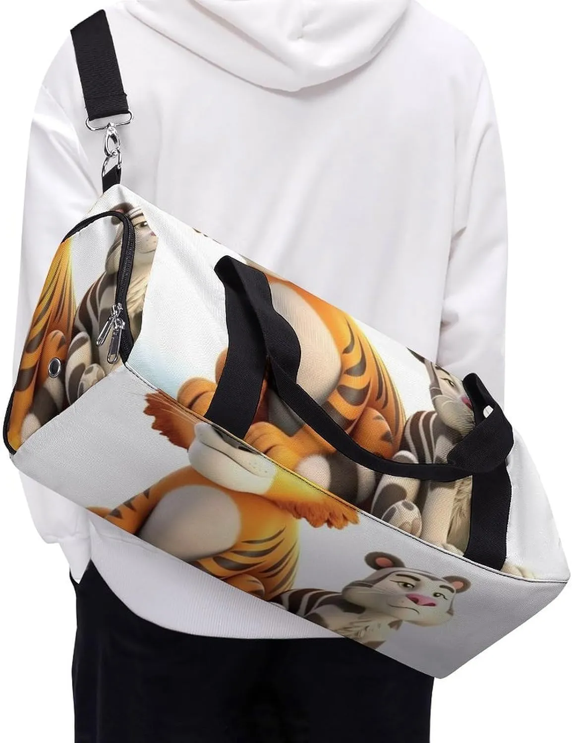 Gym Bags for Men Women Cute Little Animals Duffle Bag Travel Overnight Bag with Shoe Compartment Tote Bags