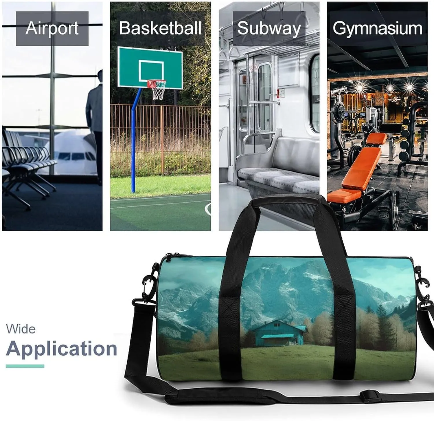 Gym Bags for Men Women House on The Prairie Duffle Bag Travel Overnight Bag with Shoe Compartment Tote Bags