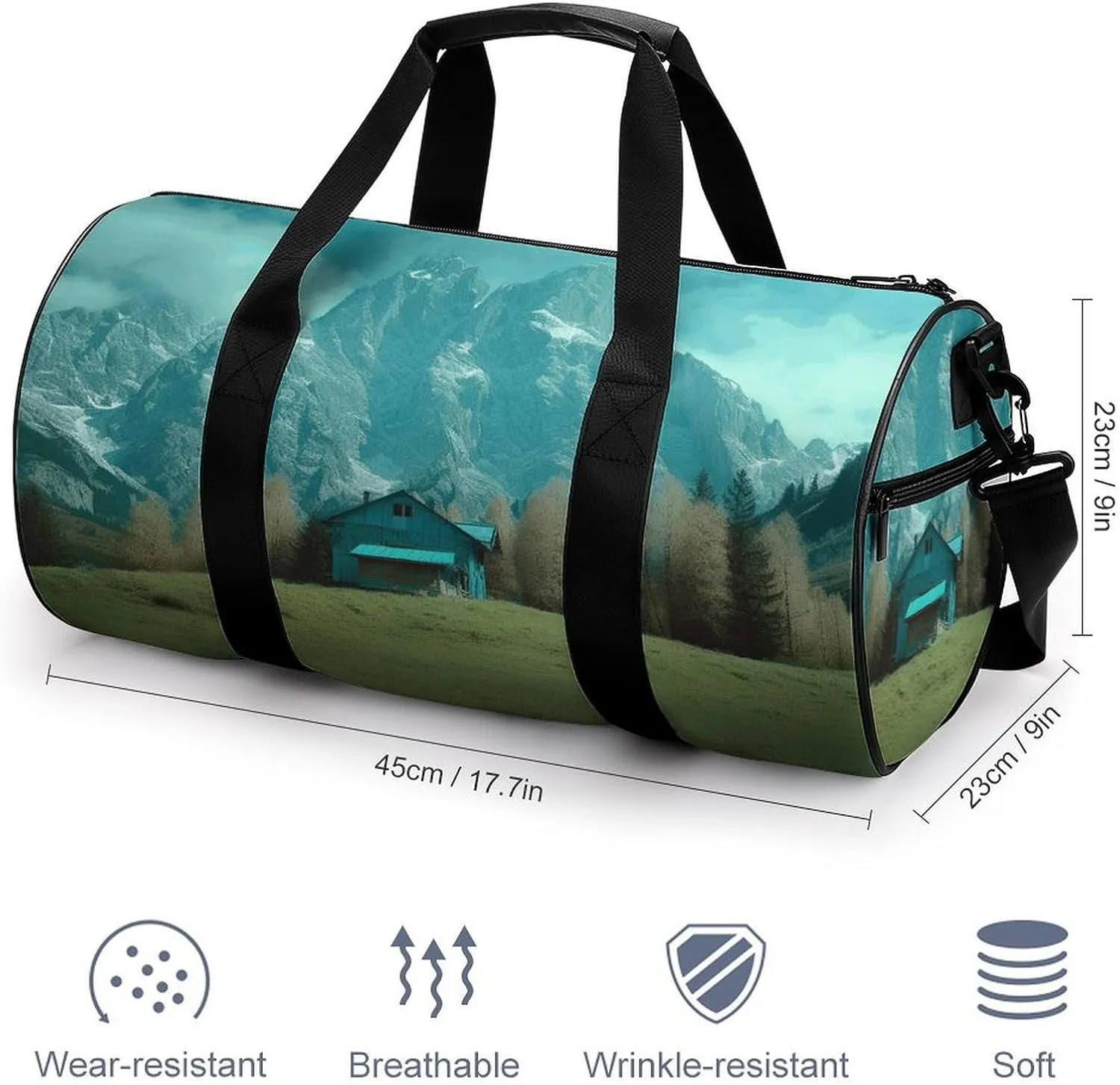 Gym Bags for Men Women House on The Prairie Duffle Bag Travel Overnight Bag with Shoe Compartment Tote Bags