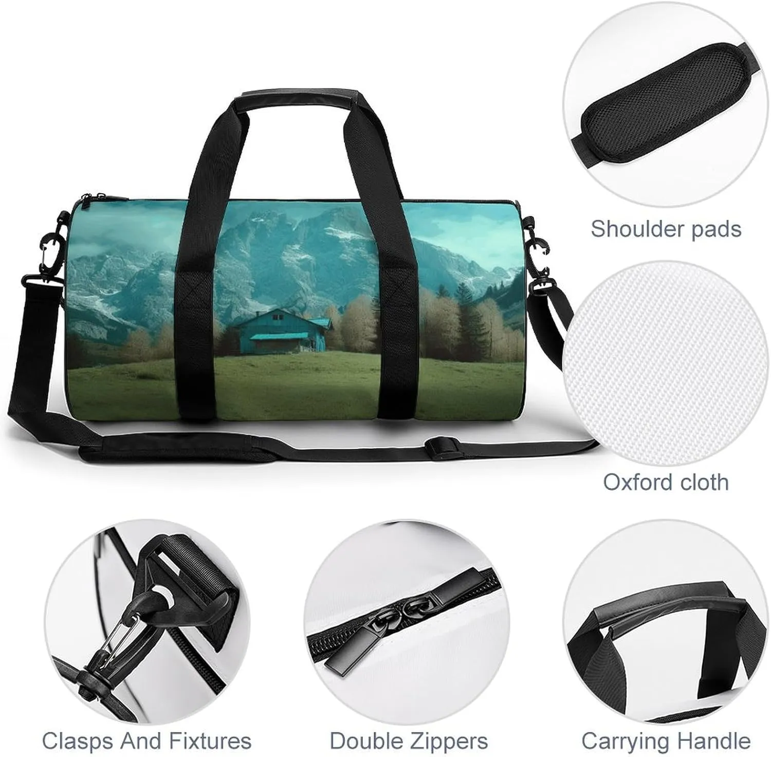 Gym Bags for Men Women House on The Prairie Duffle Bag Travel Overnight Bag with Shoe Compartment Tote Bags