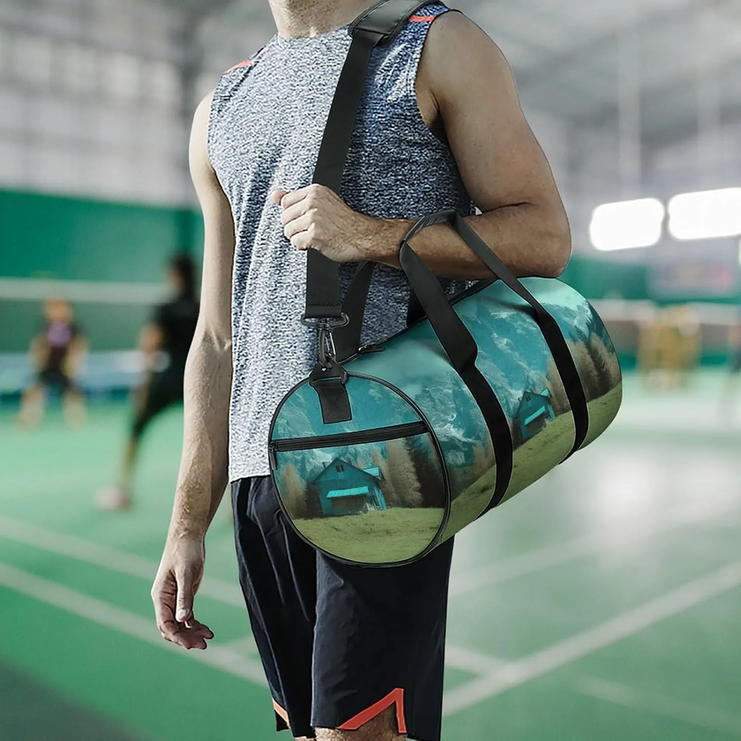 Gym Bags for Men Women House on The Prairie Duffle Bag Travel Overnight Bag with Shoe Compartment Tote Bags