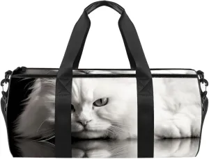 Gym Bags for Women,Duffle Bag for Travel,Angry Cat,Gym Bag for Men