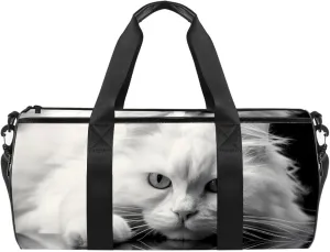 Gym Bags for Women,Duffle Bag for Travel,Angry Cat,Gym Bag for Men