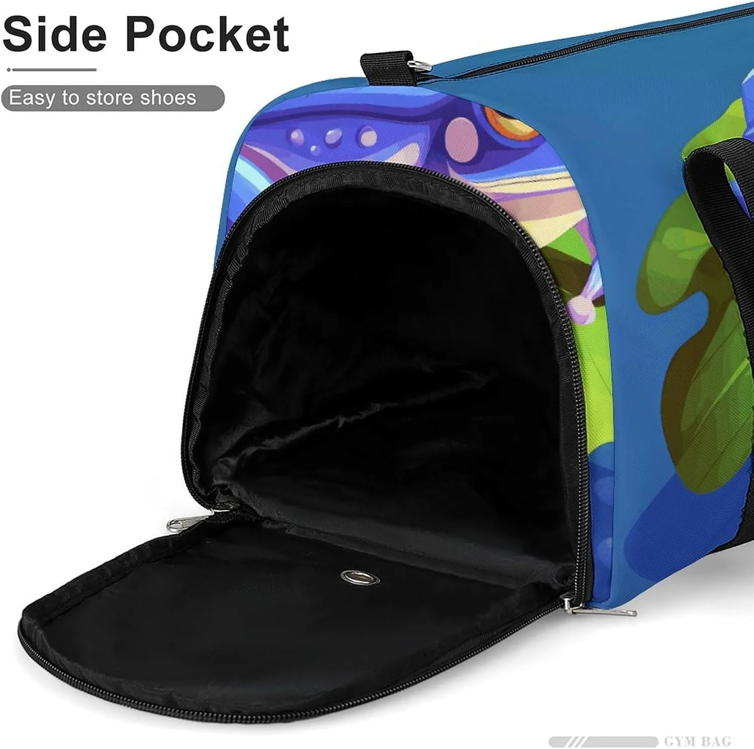 Gym Bags Small A Cartoon Frog Duffel Bag Overnight Bag with Shoe Compartment Carryon Bag for Men Women