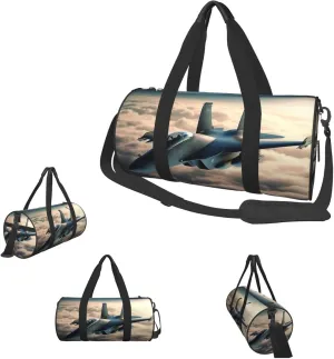 Gym Bags Small Aircraft Fighter Jets Duffel Bag Overnight Bag with Shoe Compartment Carryon Bag for Men Women