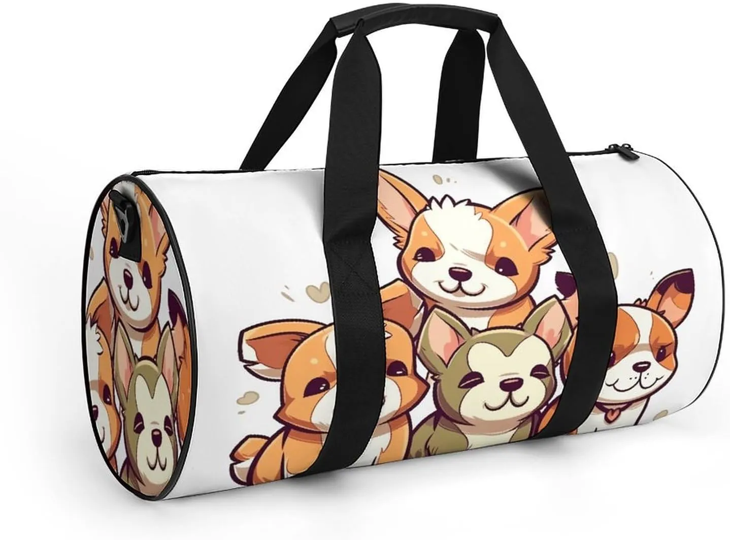 Gym Bags Small Cute Corgi Puppy Duffel Bag Overnight Bag with Shoe Compartment Carryon Bag for Men Women