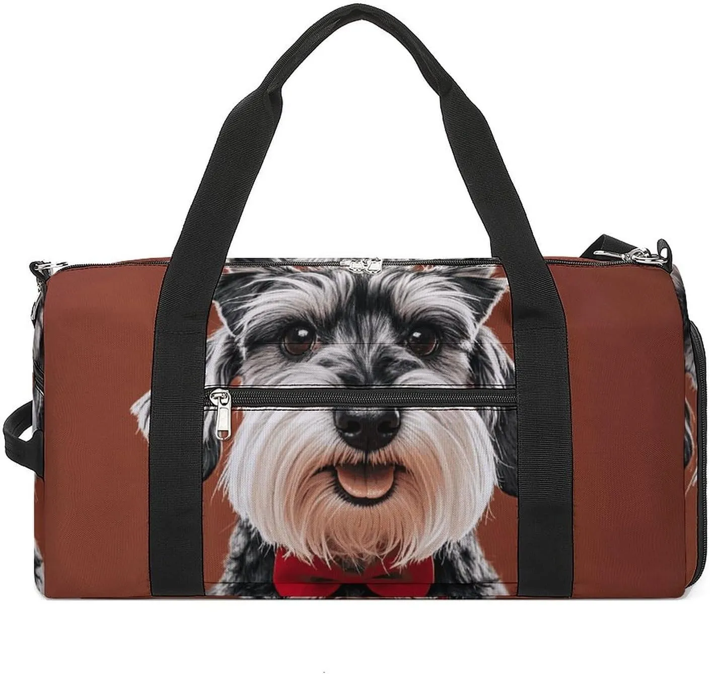 Gym Bags Small Oil Cute Schnauzer Dogs Duffel Bag Overnight Bag with Shoe Compartment Carryon Bag for Men Women