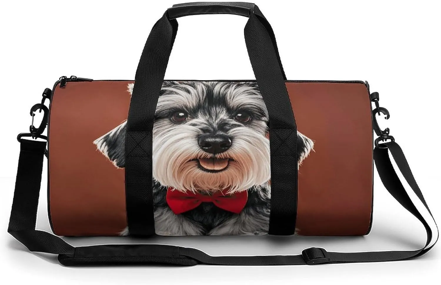 Gym Bags Small Oil Cute Schnauzer Dogs Duffel Bag Overnight Bag with Shoe Compartment Carryon Bag for Men Women