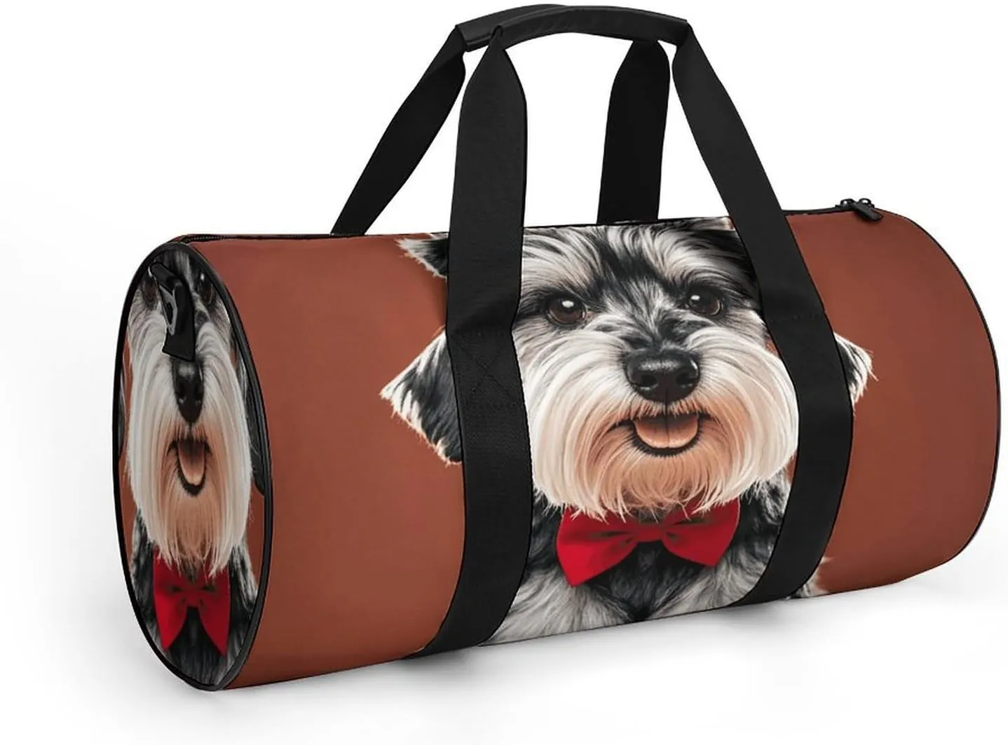 Gym Bags Small Oil Cute Schnauzer Dogs Duffel Bag Overnight Bag with Shoe Compartment Carryon Bag for Men Women