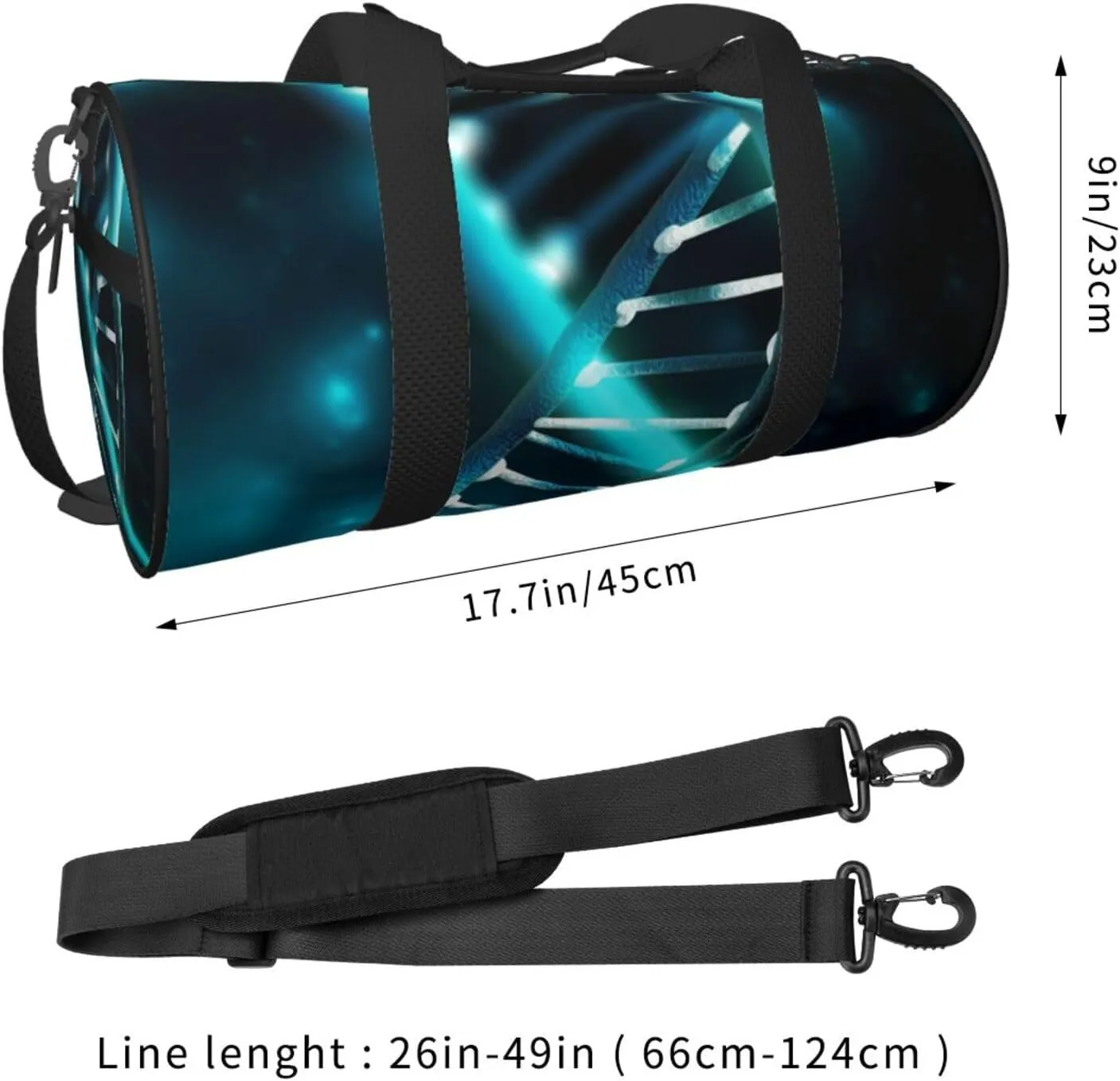 Gym Bags Small Science Gene Strand Duffel Bag Overnight Bag with Shoe Compartment Carryon Bag for Men Women