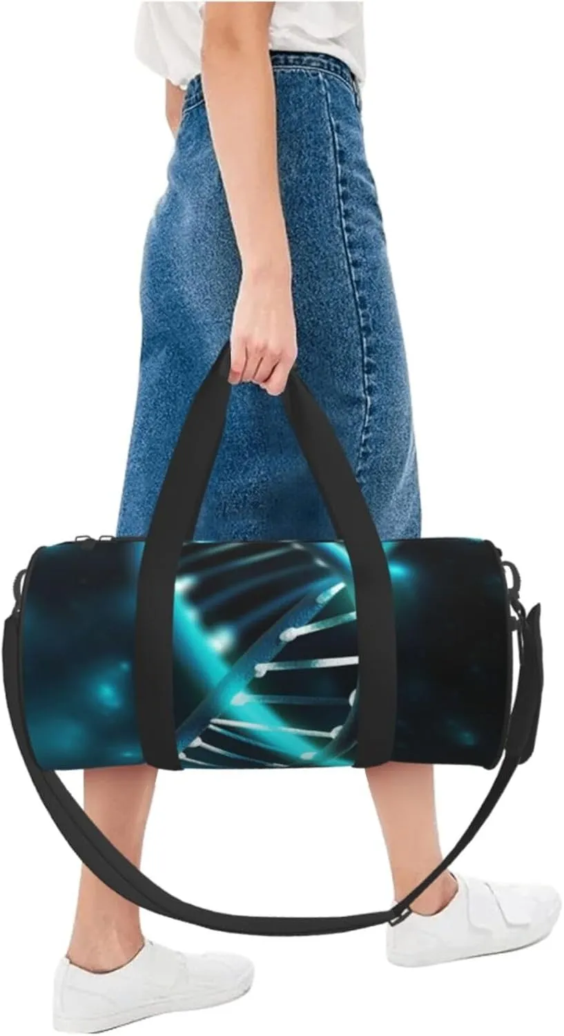 Gym Bags Small Science Gene Strand Duffel Bag Overnight Bag with Shoe Compartment Carryon Bag for Men Women