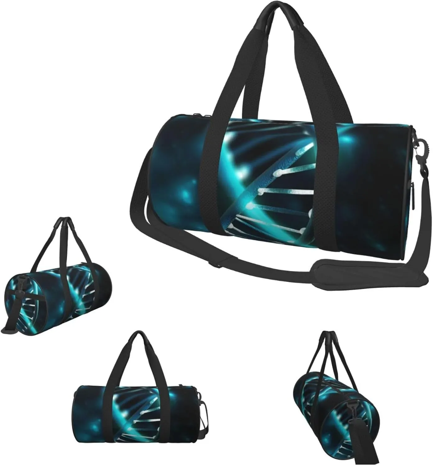 Gym Bags Small Science Gene Strand Duffel Bag Overnight Bag with Shoe Compartment Carryon Bag for Men Women