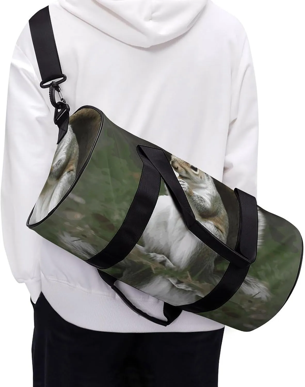 Gym Bags Small Squirrel Duffel Bag Overnight Bag with Shoe Compartment Carryon Bag for Men Women