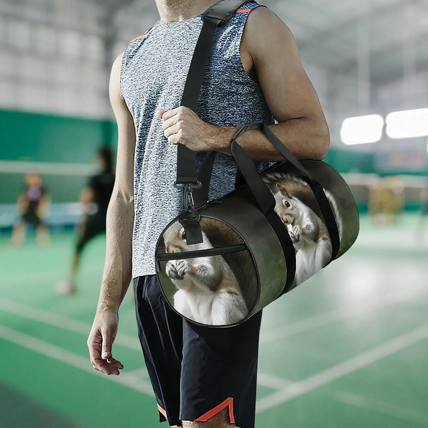 Gym Bags Small Squirrel Duffel Bag Overnight Bag with Shoe Compartment Carryon Bag for Men Women