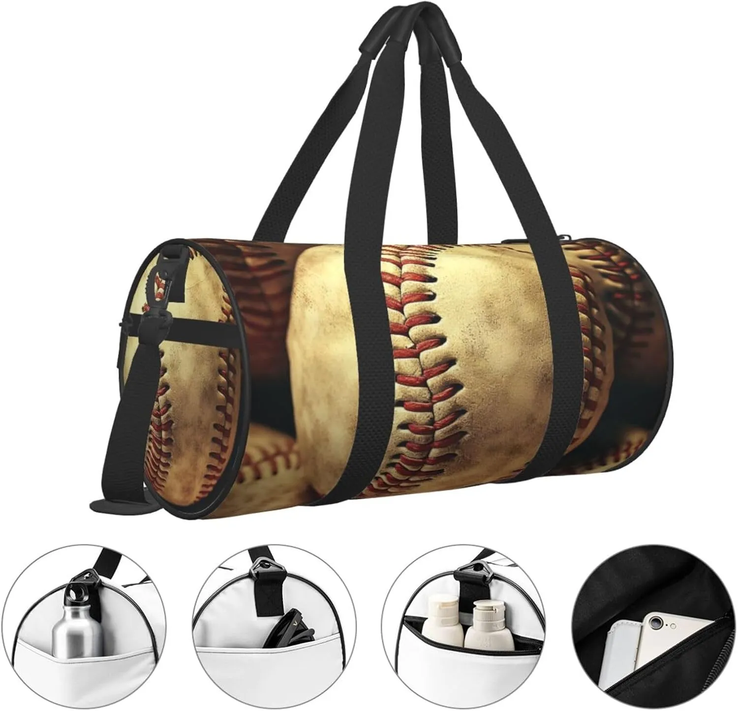 Gym Bags Small Vintage Baseball Duffel Bag Overnight Bag with Shoe Compartment Carryon Bag for Men Women