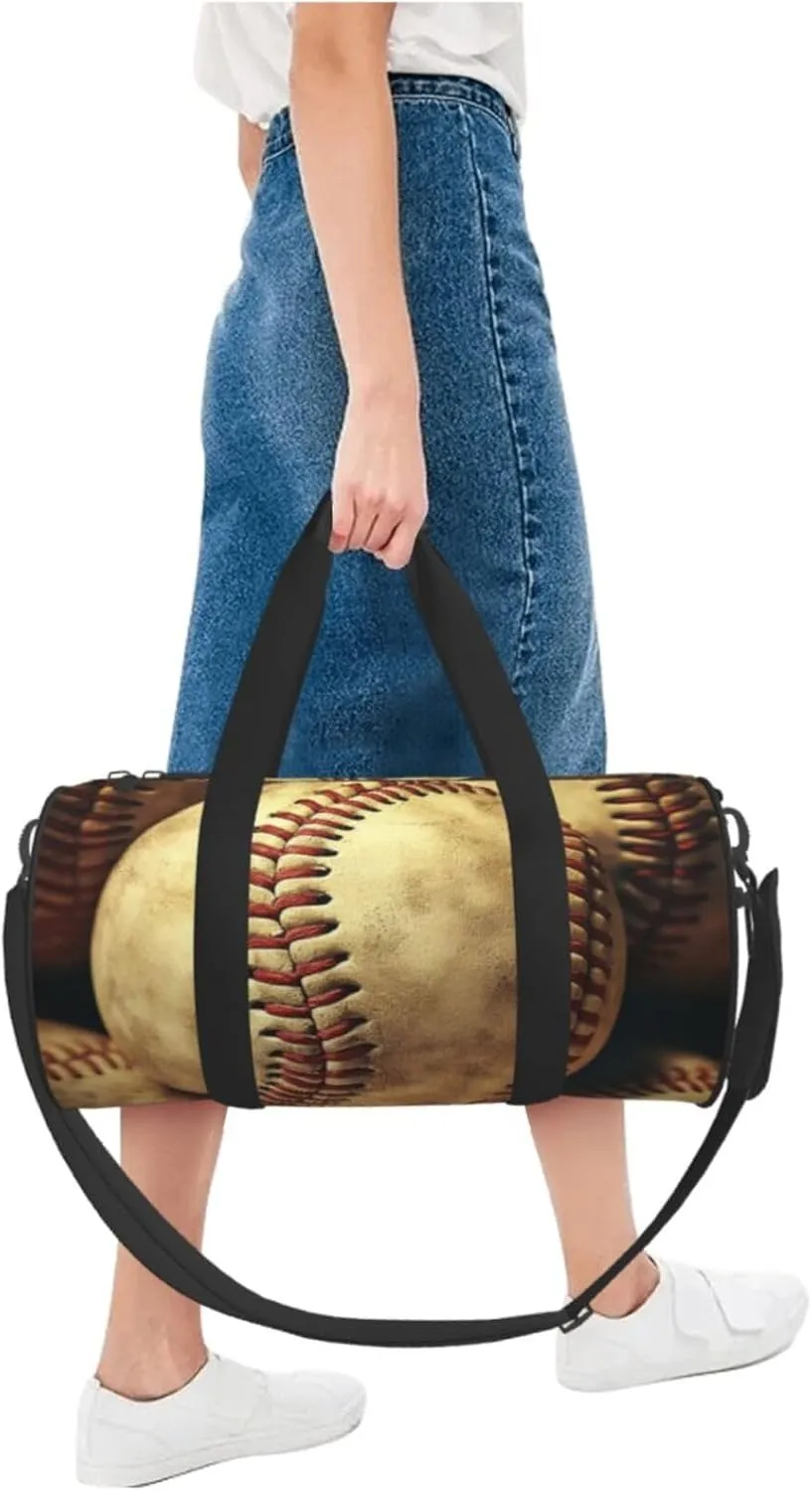 Gym Bags Small Vintage Baseball Duffel Bag Overnight Bag with Shoe Compartment Carryon Bag for Men Women
