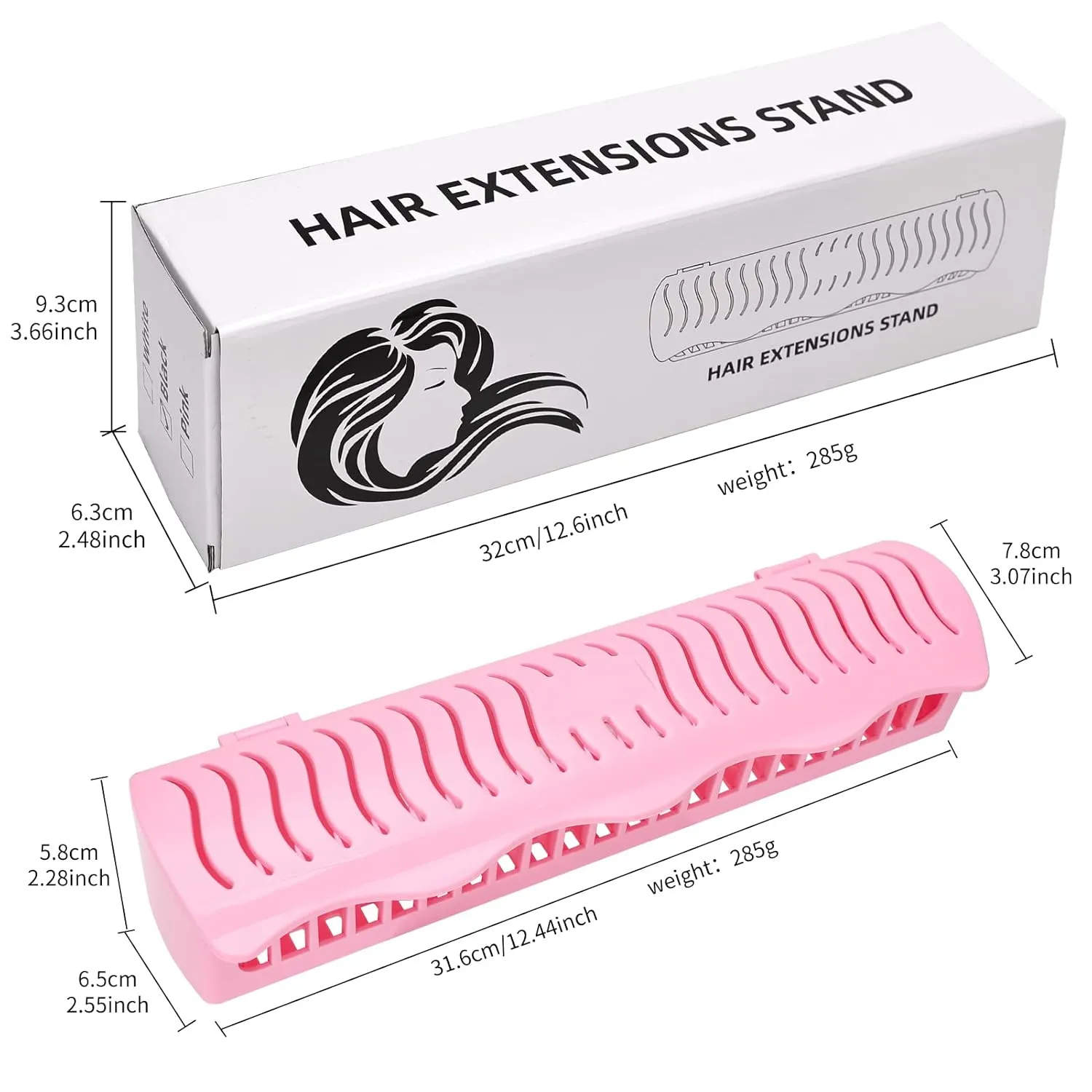 Hair Extension Holder Hair Extension Style Caddy Designed to Hold Clip-Ins, Tape-In’s, Micro Bundles and Sew-In Wefts While You Color, Wash, Style, Pack and Store (Pink)