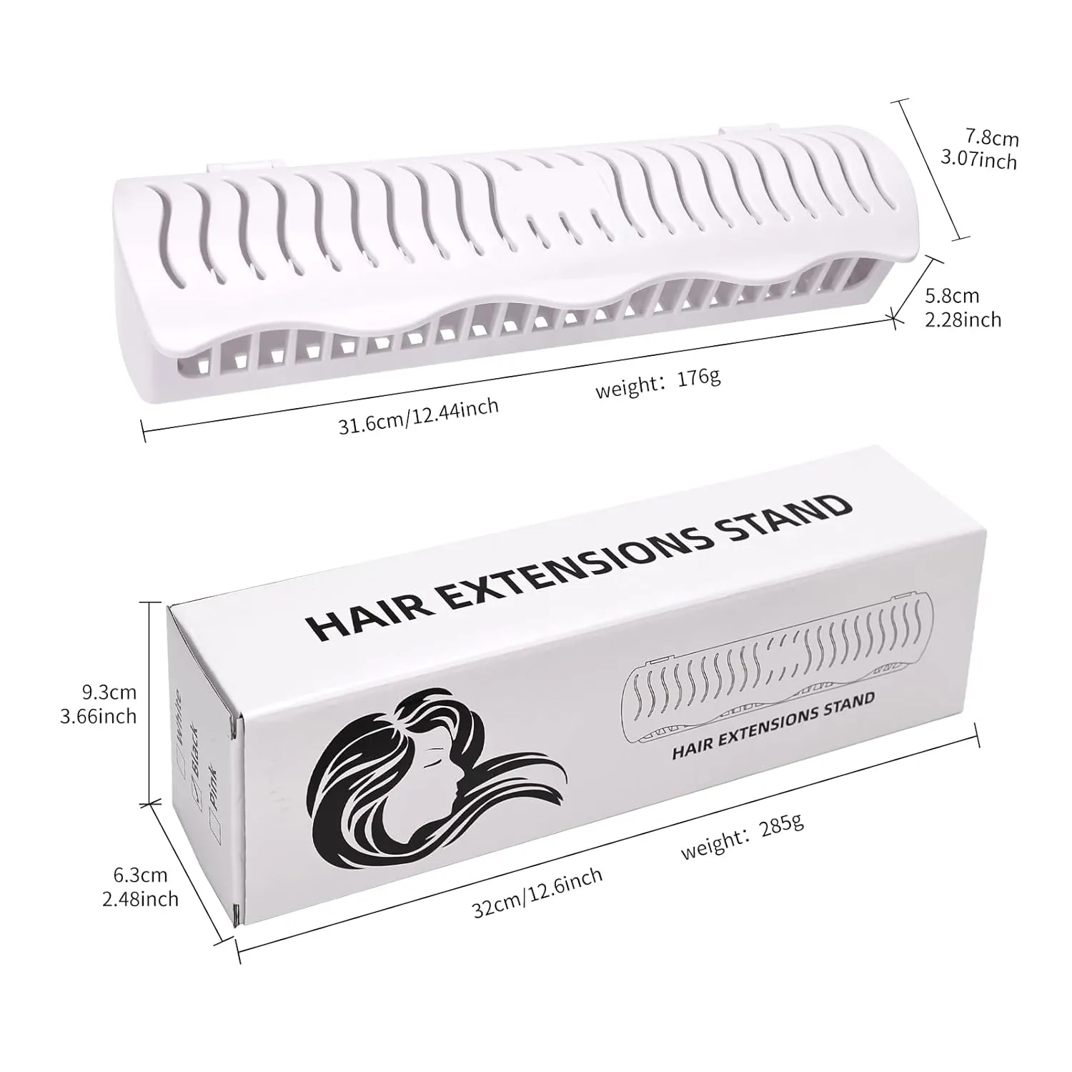Hair Extension Holder Hair Extension Style Caddy Designed to Hold Clip-Ins, Tape-In’s, Micro Bundles and Sew-In Wefts While You Color, Wash, Style, Pack and Store (White)