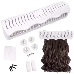 Hair Extension Holder Hair Extension Style Caddy Designed to Hold Clip-Ins, Tape-In’s, Micro Bundles and Sew-In Wefts While You Color, Wash, Style, Pack and Store (White)