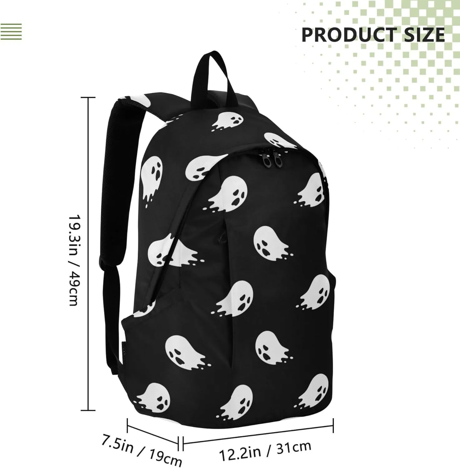 Halloween Ghost Laptop Backpack Travel Hiking Camping Work Computer Back Packs Book Bags for Women Men